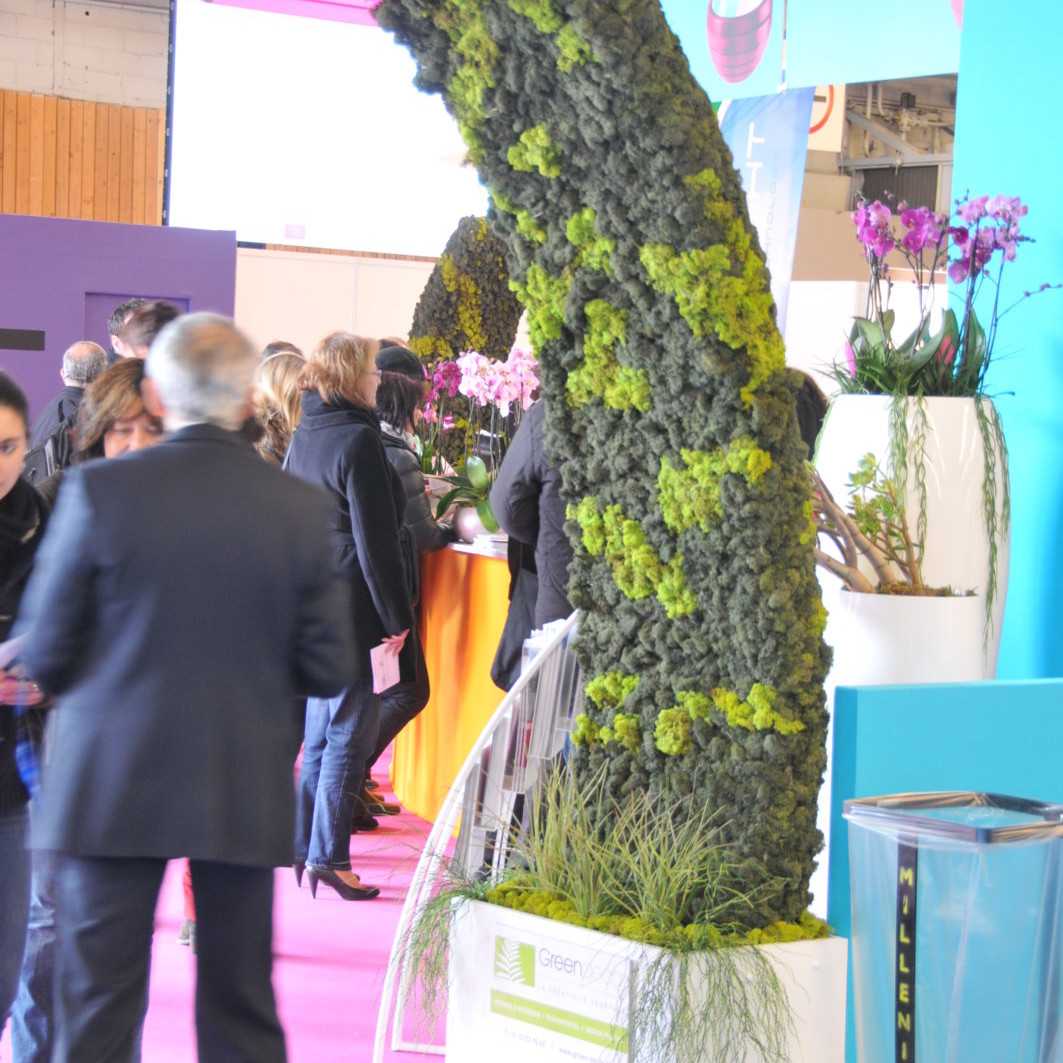 Stand végétal, stand végétalisé par Green Decor, design végétal et location de plantes avec contrat d'entretien